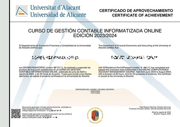 Certificado de Aprovechamiento